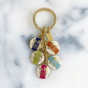 Coach Signature Stripe Keychain.